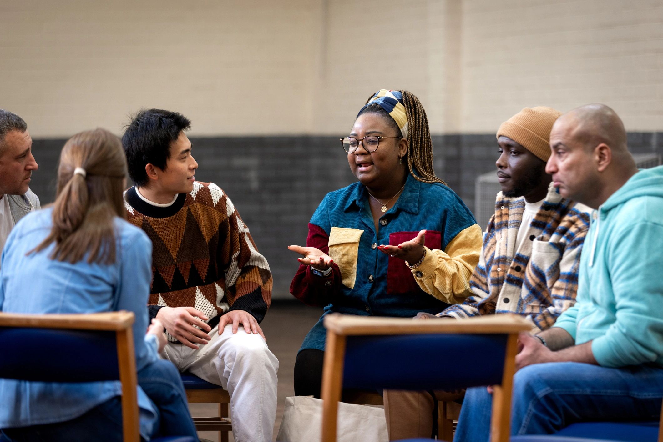 Small group gathered for Bible study discussion